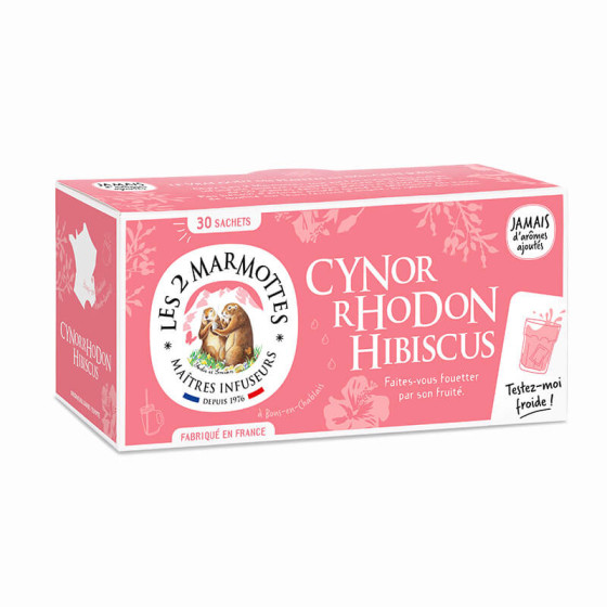 Infusion fruit cynorrhodon hibiscus - Les 2 Marmottes - Made in France - Sans arômes ajoutés