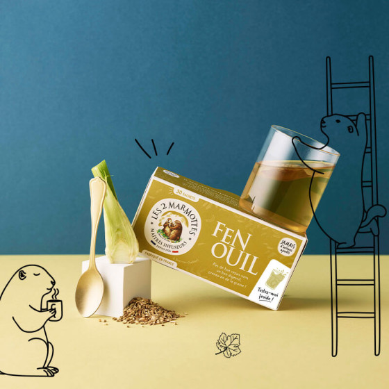 Tisane 100% fenouil Les 2 Marmottes - Made in France - Sans arômes ajoutés