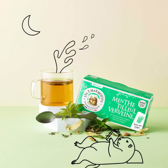 Tisane Menthe Tilleul Verveine Les 2 Marmottes - Made in France - Sans arômes ajoutés