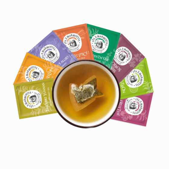 Assortiment du Coffret L'heure des thés : 9 thés verts, thés noirs et rooibos biologiques Assortiment du Coffret L'heure des thés : 9 thés verts, thés noirs et rooibos biologiques