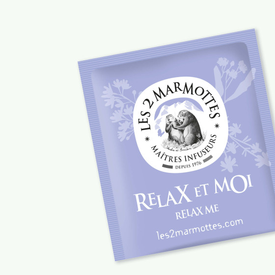 Relax Me : Les 2 Marmottes herbal tea with no added flavorings, linden chamomile verbena