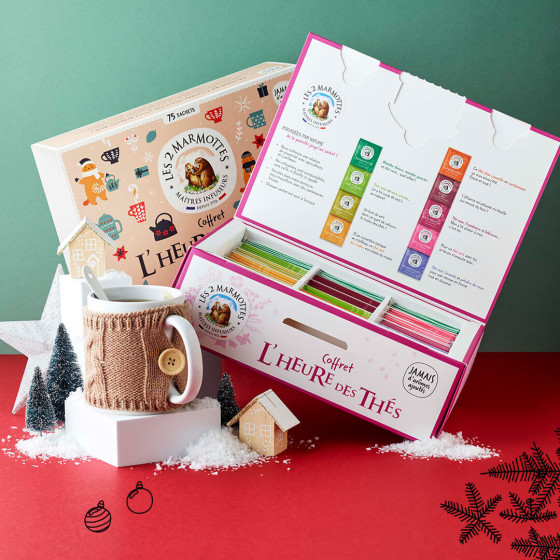 Coffret cadeau thé noel : coffret l'heure des thés, coffret thés biologiques made in france