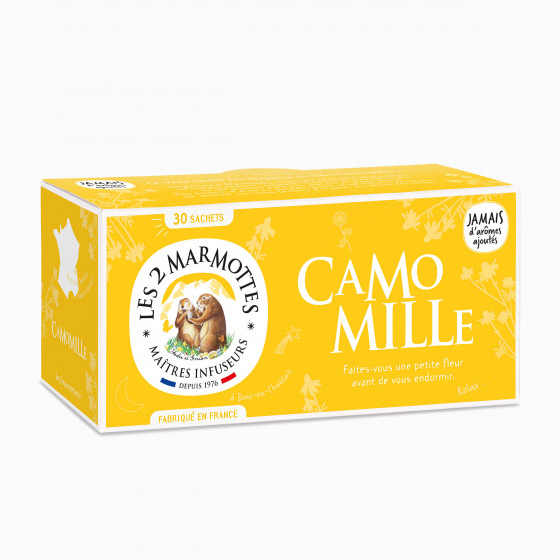 Infusion camomille 100% plantes Les 2 Marmottes - Made In France - sans arômes ajoutés