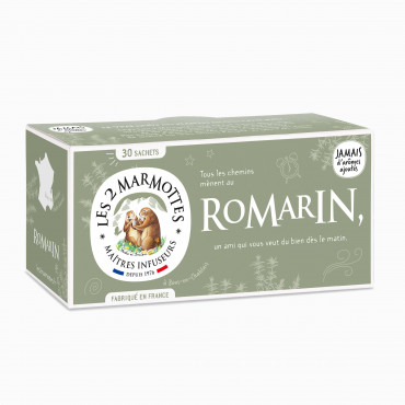Infusion Romarin 100% plantes Les 2 Marmottes - Made in France - Sans arômes ajoutés