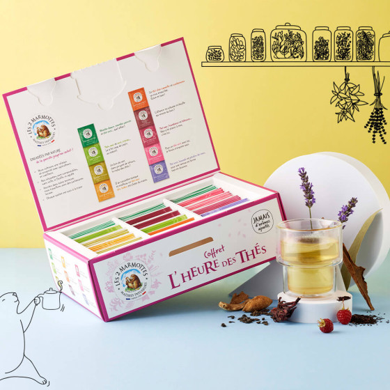 Idée cadeau grand mere et maman : coffret thés bios les 2 marmottes Idée cadeau grand mere et maman : coffret thés bios les 2 marmottes
