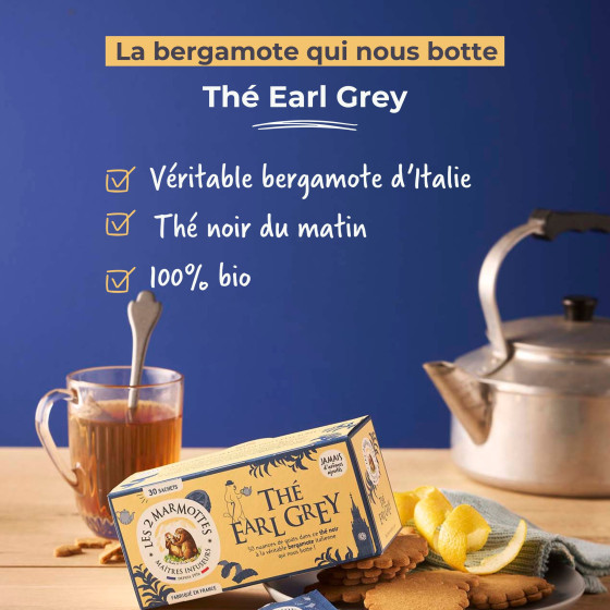 Ce thé noir du matin est un thé earl grey avec de la vraie bergamote bio Ce thé noir du matin est un thé earl grey avec de la vraie bergamote bio