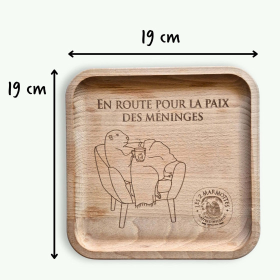 Engraved wooden tray