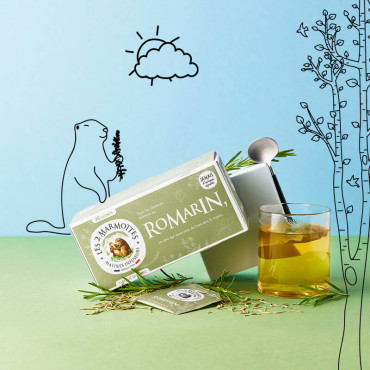Infusion Romarin 100% plantes Les 2 Marmottes - Made in France - Sans arômes ajoutés