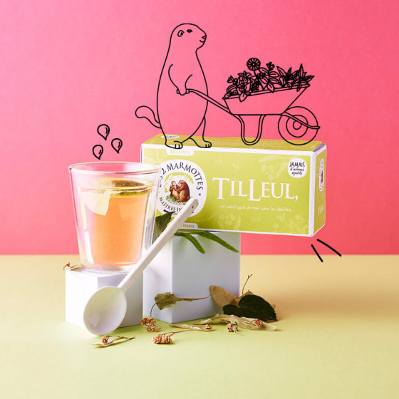 Tisane 100%tilleul Les 2 Marmottes - Made in France - Sans arômes ajoutés