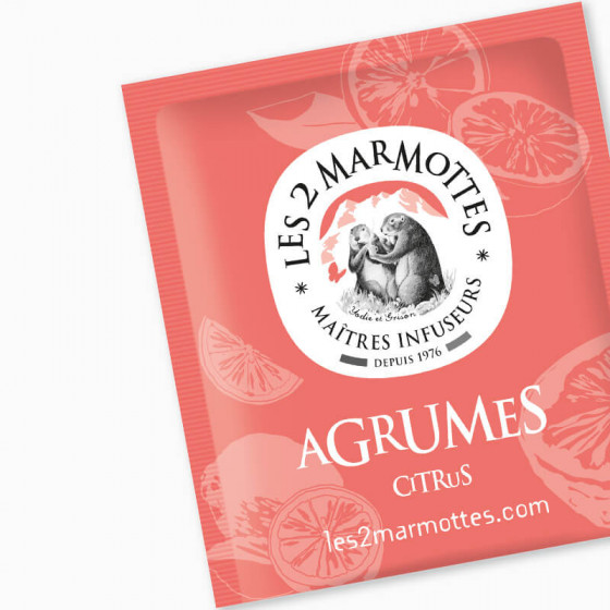 Sachet de tisane aux agrumes les 2 marmottes