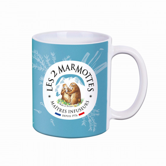 Mug bleu frissons d'hiver les 2 marmottes