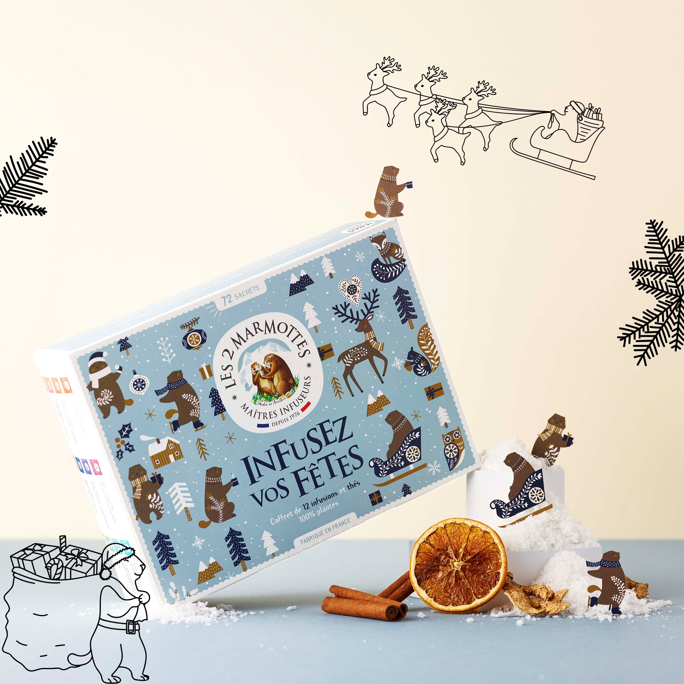 Coffret cadeau infusions et thés 72 sachets Infusez vos fetes