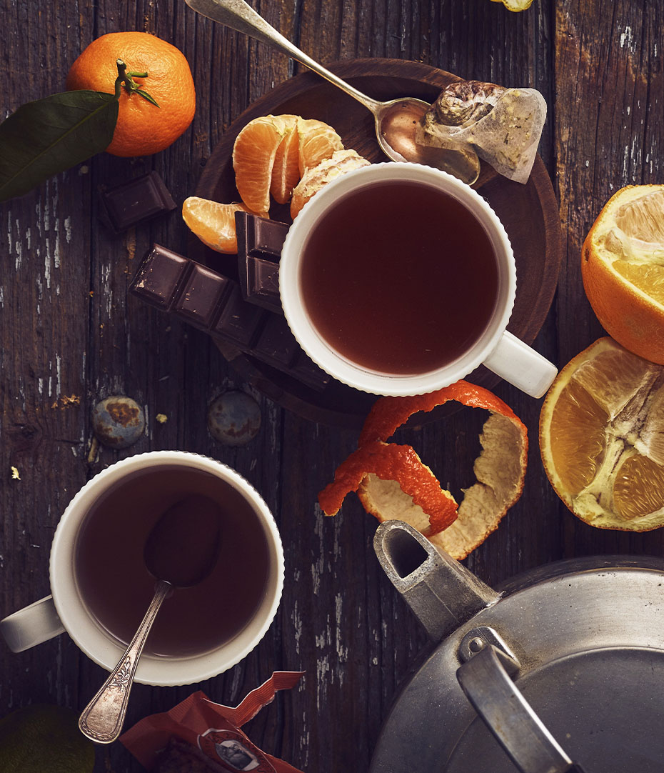 citrus herbal tea is perfect for winter days