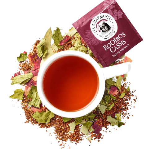 Thé rouge rooibos et feuilles de cassis